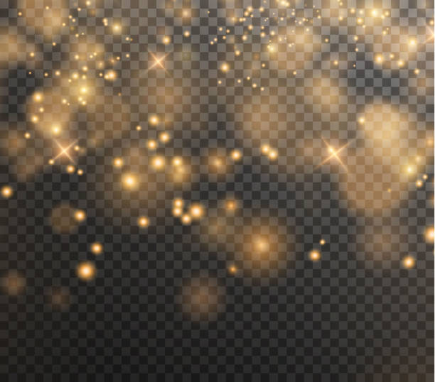 ilustrações de stock, clip art, desenhos animados e ícones de christmas background. powder  . magic  shining gold dust. fine, shiny dust bokeh particles fall off slightly. fantastic shimmer effect. - twinkle lights