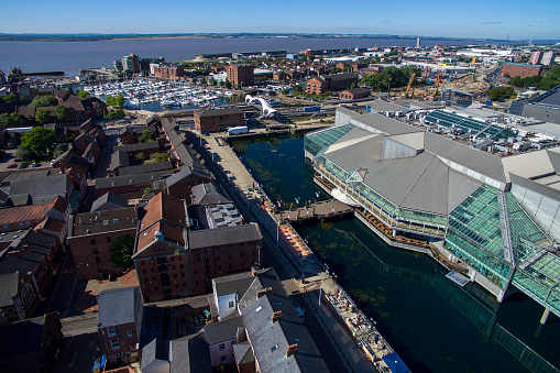 Aerial view of Princes quay Shopping centre Kingston Upon Hull, England