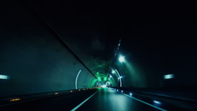Driving On The Highway Through A Tunnel
