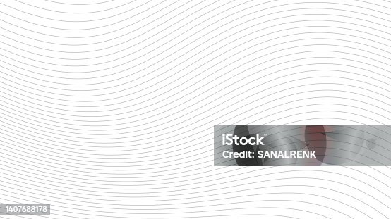 istock Wavy lines white background. Abstract modern grey white waves and lines pattern template. Vector stripes illustration 1407688178