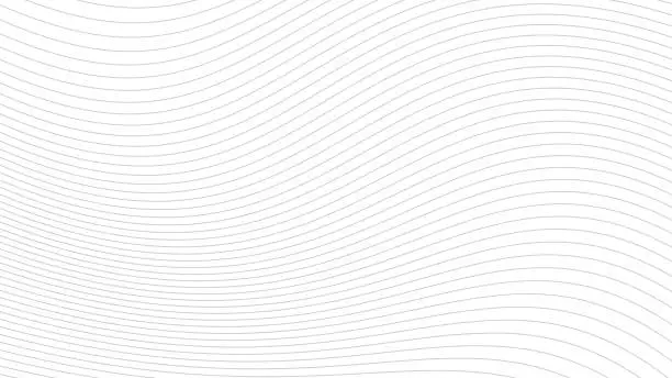 Vector illustration of Wavy lines white background. Abstract modern grey white waves and lines pattern template. Vector stripes illustration