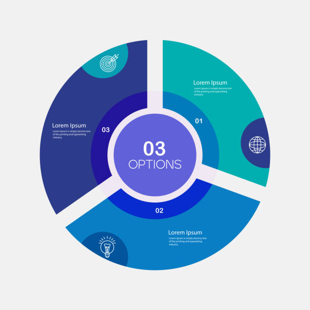 illustrations, cliparts, dessins animés et icônes de cercle infographique vectoriel. diagramme de cycle avec 8 options. peut être utilisé pour le graphique, le graphique, le rapport, la présentation - par3