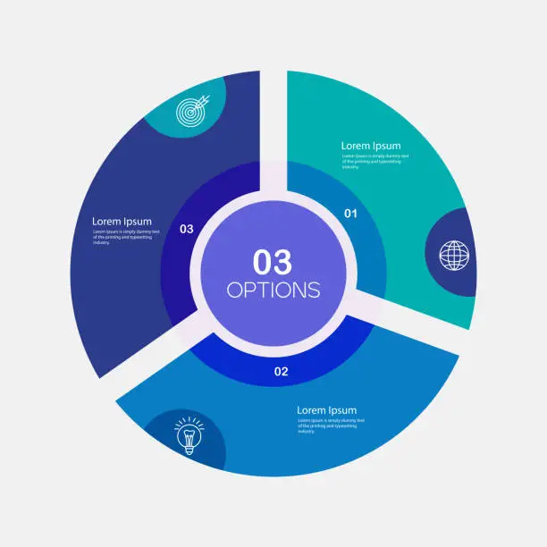 Vector illustration of Vector infographic circle. Cycle diagram with 8 options. Can be used for chart, graph, report, presentation