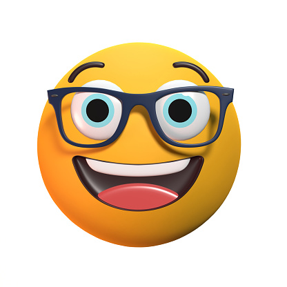 Back to School emoji concept while student is smiling in excitement in 3D. Easy to crop for all your design and print needs.