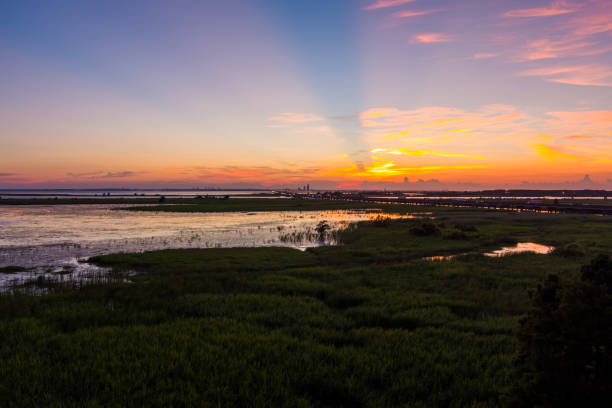 istock July sunset over Mobile Bay 1407695222