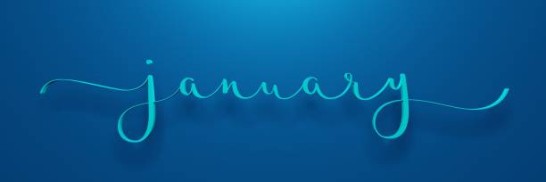 istock 3D render of JANUARY colorful calligraphy banner 1407697555