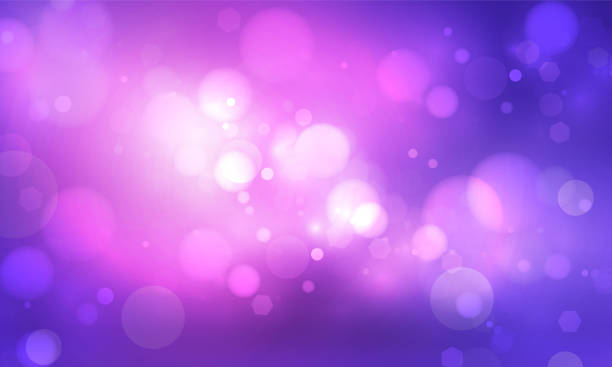 istock Purple background bokeh light for vector magic holiday happy new year poster design 1407698946