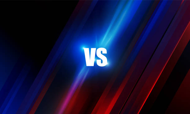 ilustrações de stock, clip art, desenhos animados e ícones de versus screen for fight of sport and game, battle or sport. vs background concept vector design - color match