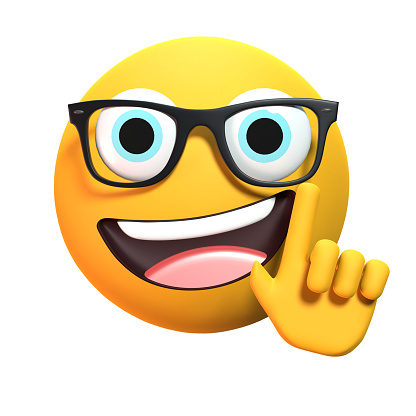 Back to School emoji concept while student found a solution in 3D. Easy to crop for all your design and print needs.