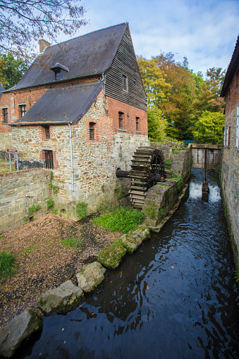 Watermill in village Braine-le-Chateau, Belgium.
