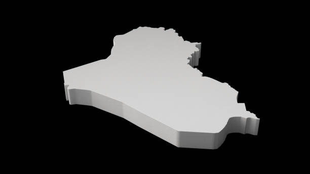 istock Iraq 3D map on black background 3D illustration 1407706438