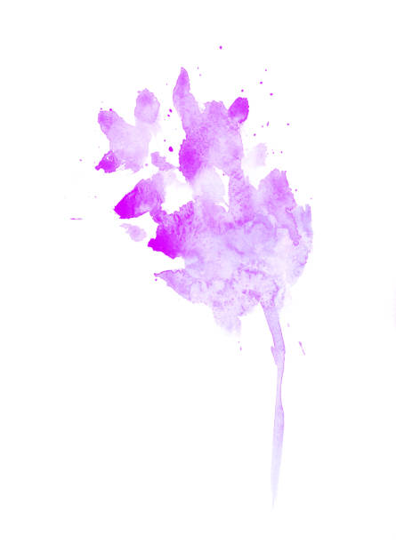Hand painted purple colored background texture on paper.