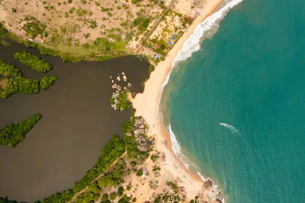 Photo of Beautiful beach in the blue water. Sri Lanka.