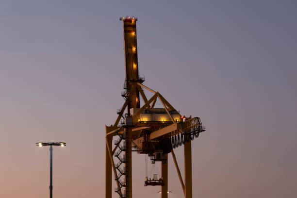 istock A large harbor crane against a vivid sky during the sunset 1407713539