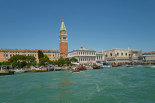Venice, italy - May 31, 2022 : View of Piazza San Marco from the boat