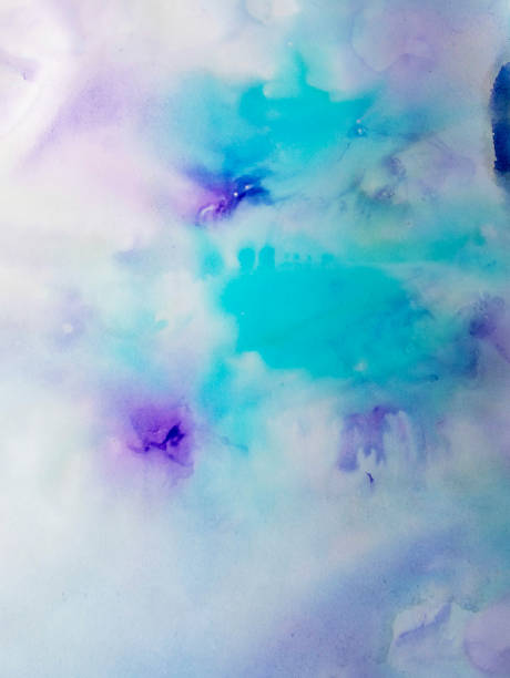 istock blue  watercolor paint Abstract art background texture watercolor on paper Modern design of posters, cards, invitations, wallpapers 1407717627