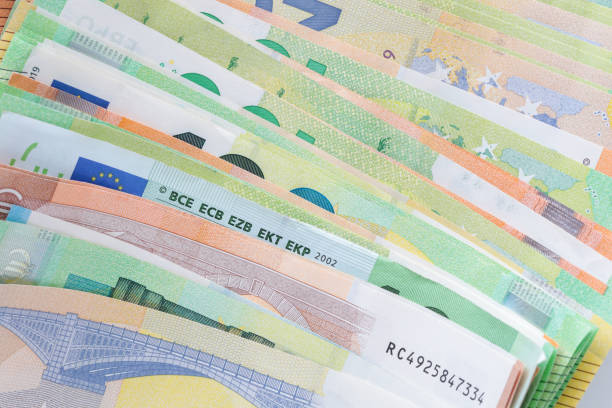 Bunch of euro banknotes