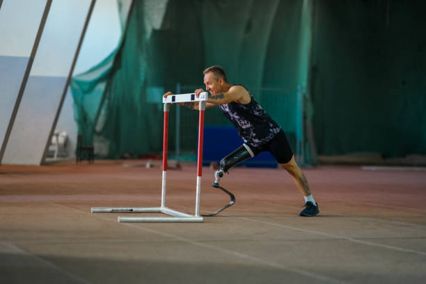istock Amputee athlete with prosthetic leg 1407727678