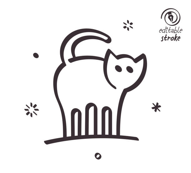 Cat food concept can fit various design projects. Modern and playful line vector illustration featuring the object drawn in outline style. It's also easy to change the stroke width and edit the color.