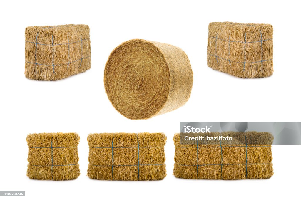 hay isolated on a white background Bale Stock Photo