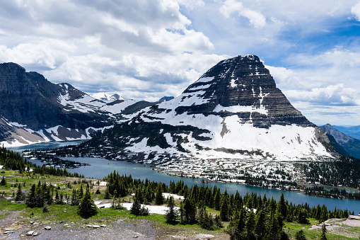 Bearhat mountain and Hidden Lake in Glacier National Park, USA