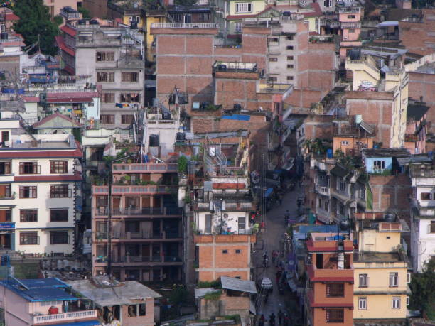 swayambhunath temple, il tempio delle scimmie. kathmandu, nepal - nepal buddha monkey temple tibet foto e immagini stock