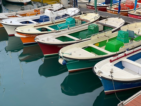Colorful boats in harbor