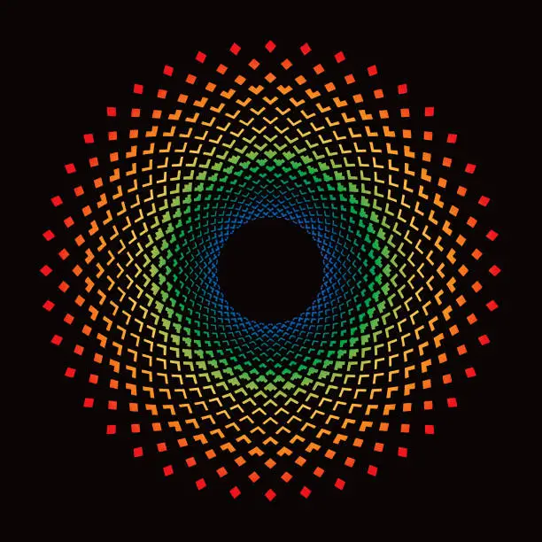 Vector illustration of Spiral concentric pattern