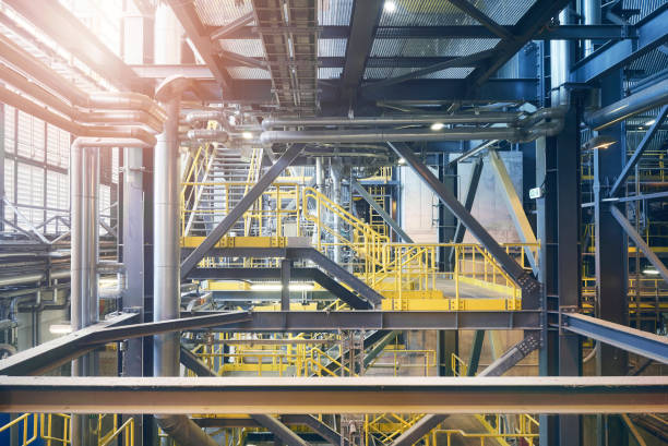 istock Industrial infrastructure in a waste incineration plant. 1407740108