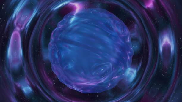 Space galaxy background circular wave loop animation stock photo