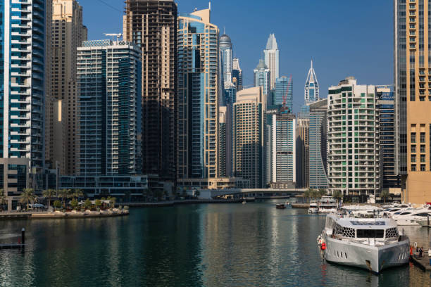 istock Dubai Marina from a bridge, high rise buildings, UAE 1407751360