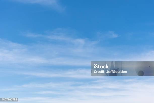 Cirrus Clouds In A Blue Sky Stock Photo - Download Image Now - Sky, Cloud - Sky, Cloudscape