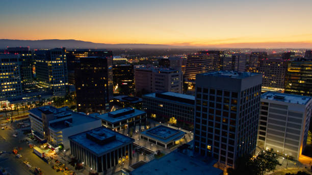 istock Downtown San Jose, California at Sunset - Drone Shot 1407761628