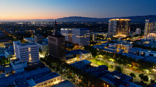 istock Drone Shot Over Downtown San Jose, California at Dusk 1407761629