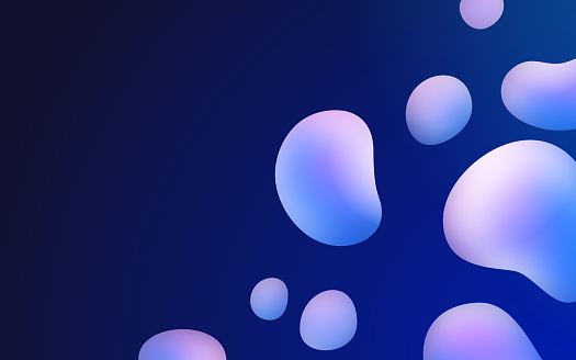 Abstract shape bubbles or water droplet abstract blue background with space for your copy.