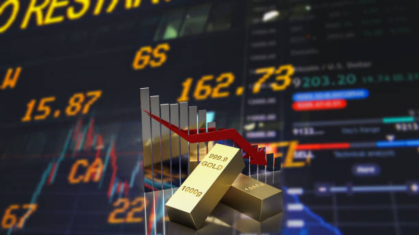 istock The gold bar and chat arrow down on business background  3d rendering 1407775908