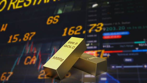 istock The gold bar on business background  3d rendering 1407775917