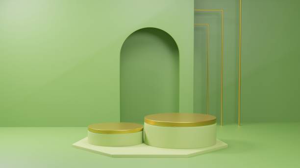 istock green and gold elegant luxury 3d rendering podium 1407776041