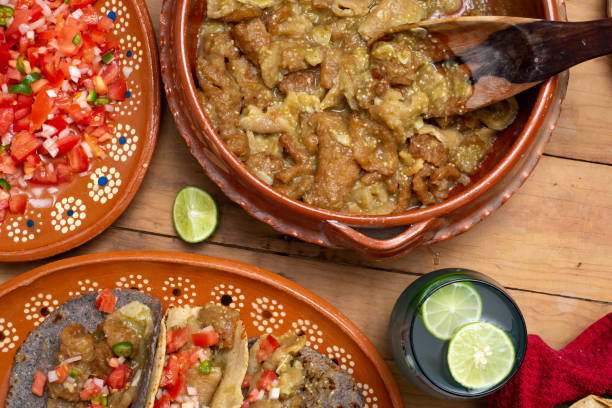 istock Chicharrones in green sauce tacos. Typical mexican food. 1407781679