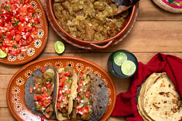 istock Chicharrones in green sauce tacos. Typical mexican food. 1407782512