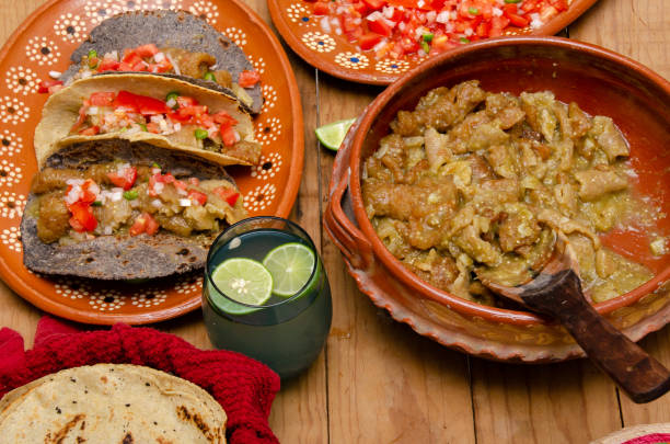 istock Chicharrones in green sauce tacos. Typical mexican food. 1407782562