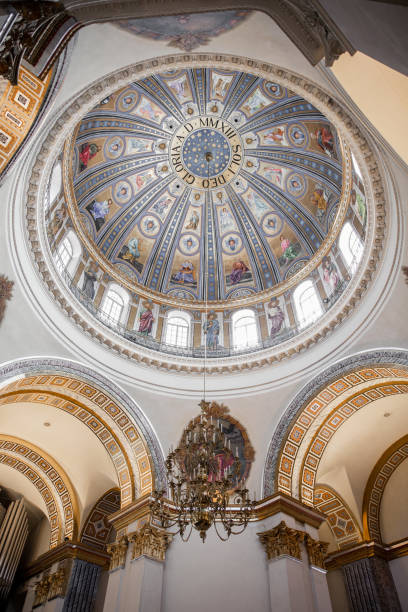 istock round ceiling in a Catholic church with painting 1407785460