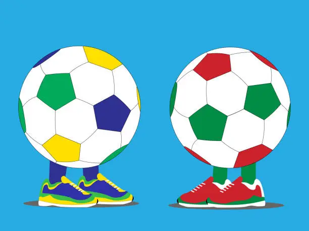 Vector illustration of Brazil vs Italy