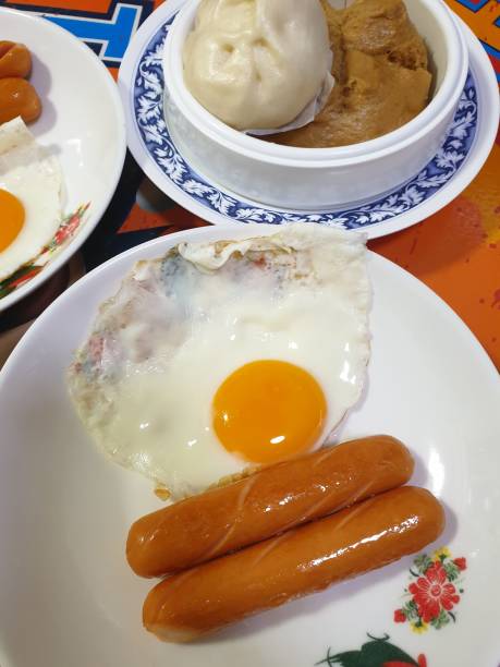istock Breakfast with soft-boiled eggs and vintage coffee 1407788140