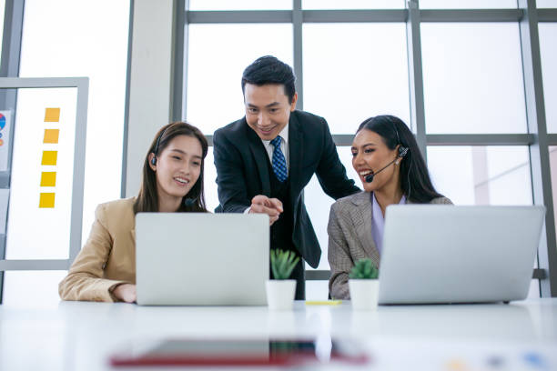 istock Supervisors teach work to employees in the office, Business concept. 1407788330