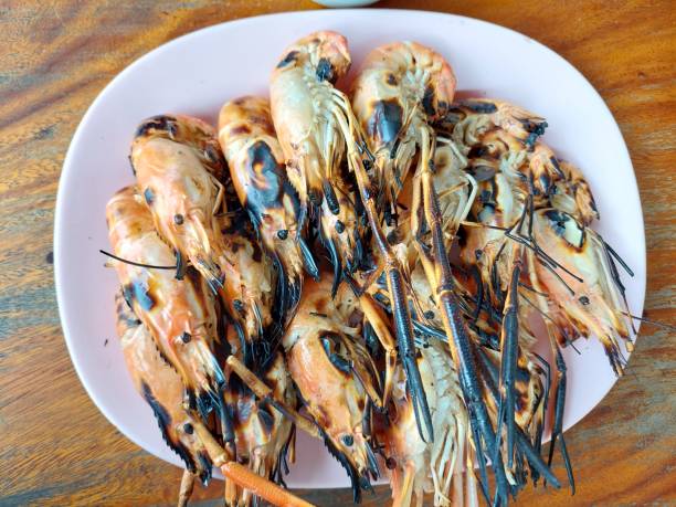 istock Grilled shrimp (Giant freshwater prawn) at market 1407789330