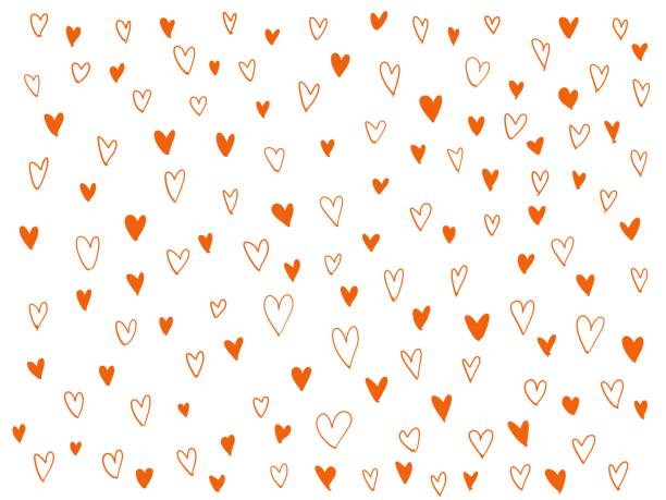 Red orange color line draw around red heart icon on paper white background, hand draw shape symbol love, design elements isolated for love wedding, valentine day, mother day, copy text card, illustration línea de color naranja rojo dibujar alrededor del icono del corazón rojo sobre papel fondo blanco, dibujar a mano la forma símbolo amor, os de diseño aislados para la boda del amor, día de san valentín, día de la madre, copiar tarjeta de text