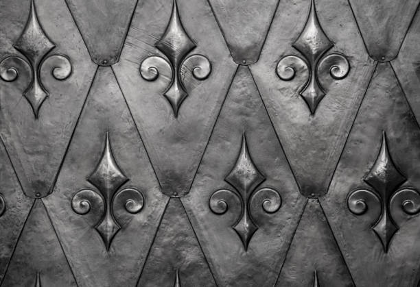 istock decorations on a steel plate, background 1407796598