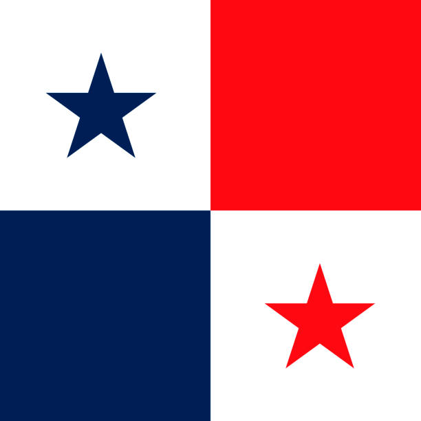 ilustrações, clipart, desenhos animados e ícones de bandeira do panamá, cores oficiais. ilustração vetorial. - panama map flag patriotism