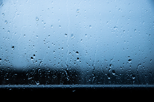 Rain drops on the window glass